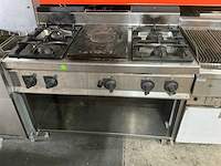 Kookwand met friteuse, gasfornuis (bakplaat en lavagrill) - afbeelding 7 van  18