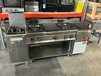 Kookwand met friteuse, gasfornuis (bakplaat en lavagrill) - afbeelding 11 van  18