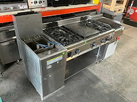 Kookwand met friteuse, gasfornuis (bakplaat en lavagrill) - afbeelding 12 van  18