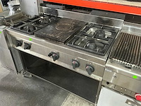 Kookwand met friteuse, gasfornuis (bakplaat en lavagrill) - afbeelding 15 van  18