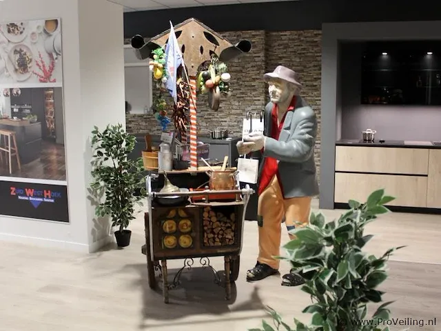 Koopman met handkar retro - afbeelding 5 van  12