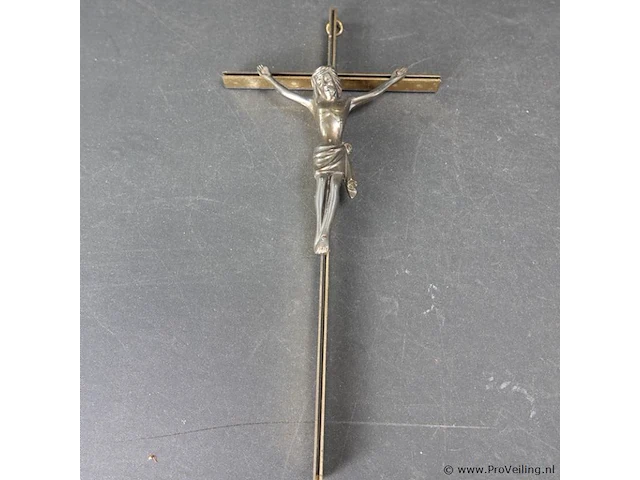 Koperen crucifix met bronzen corpus - afbeelding 2 van  5