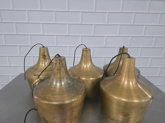 Koperen hanglamp (5x) - afbeelding 1 van  3