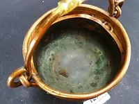 Koperen ketel op poten en met hengsel - afbeelding 3 van  5