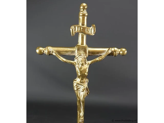 Koperen staande crucifix - afbeelding 3 van  5