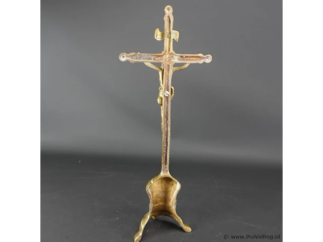 Koperen staande crucifix - afbeelding 4 van  5