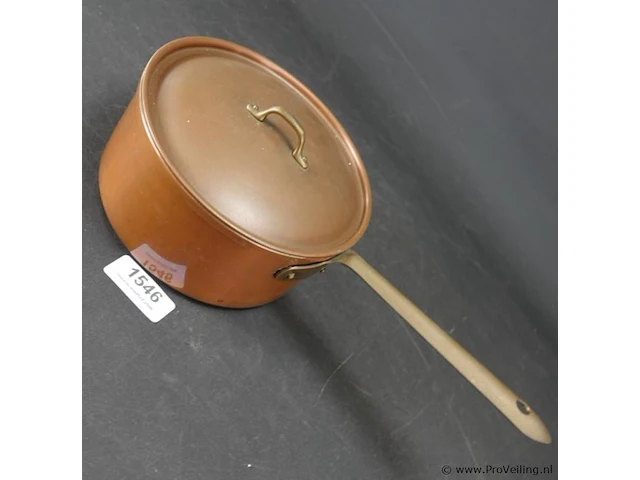 Koperen steelpan met deksel - afbeelding 2 van  5