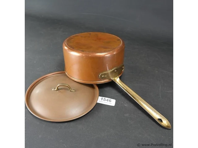 Koperen steelpan met deksel - afbeelding 4 van  5