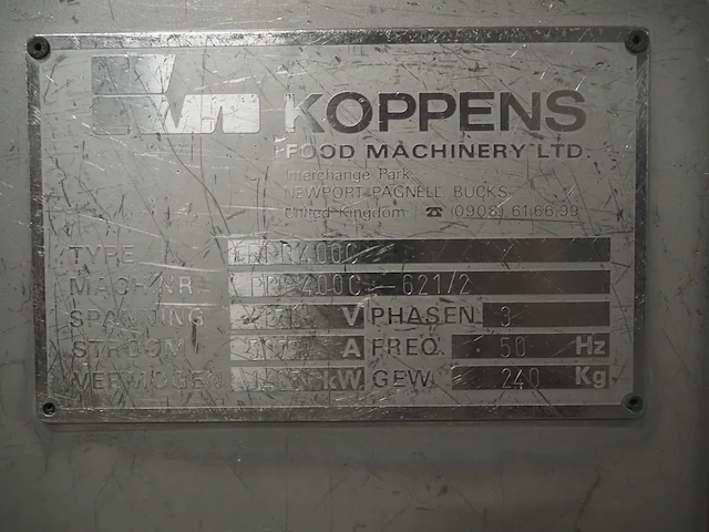 Koppens food machinery ltd - afbeelding 9 van  17