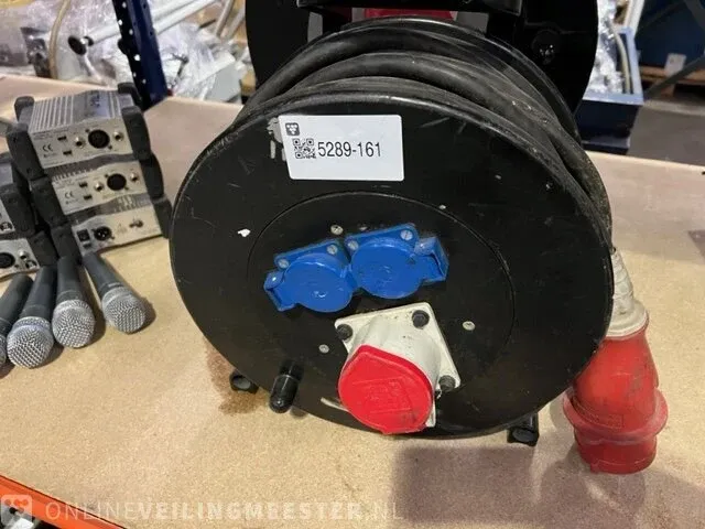 Krachtstroom kabel haspel, zwart - afbeelding 1 van  2