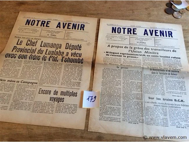 Kranten notre avenir 2stuks 1964 - afbeelding 1 van  2