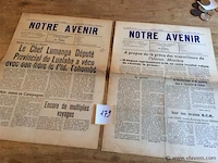 Kranten notre avenir 2stuks 1964 - afbeelding 1 van  2