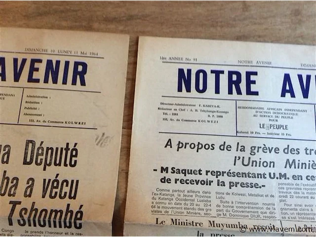 Kranten notre avenir 2stuks 1964 - afbeelding 2 van  2