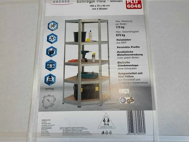 Kreher - kreher hoekstelling 180x70x40cm (10x) - afbeelding 3 van  6
