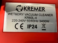 Kremer - 2025 - kr60l-3 rood - industriële stofzuiger - afbeelding 2 van  12