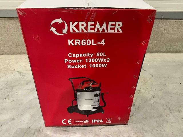 Kremer - 2025 - kr60l-3 rood - industriële stofzuiger - afbeelding 4 van  12