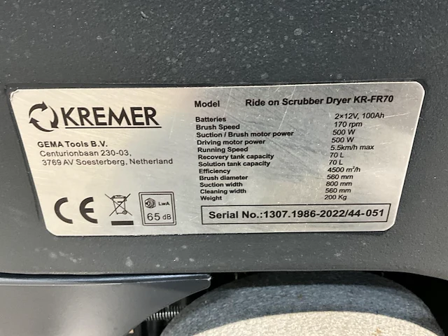 Kremer - kr fr 70 - zelfrijdende veegmachine - afbeelding 2 van  17