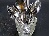 Kristallen beker met lepeltjes - afbeelding 1 van  3