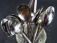 Kristallen beker met lepeltjes - afbeelding 2 van  3