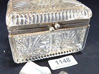 Kristallen suikerpot met schep met montuur - afbeelding 1 van  5