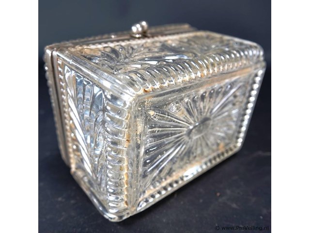 Kristallen suikerpot met schep met montuur - afbeelding 5 van  5