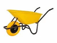 Kruiwagen kunststof gele bak 85 liter hq anti-lek - afbeelding 2 van  4