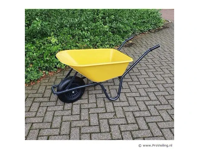 Kruiwagen kunststof gele bak 85 liter hq - afbeelding 1 van  4