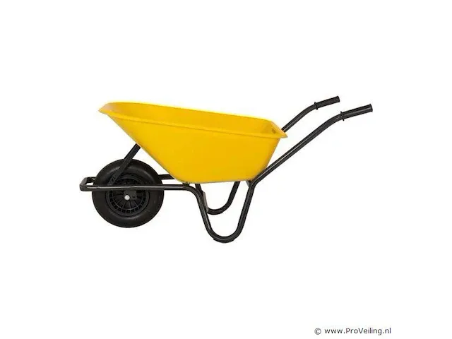 Kruiwagen kunststof gele bak 85 liter hq - afbeelding 3 van  4