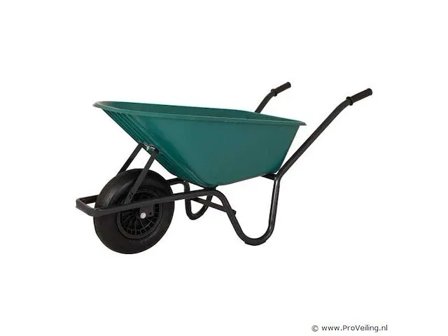 Kruiwagen kunststof groene bak 85 liter hq - afbeelding 2 van  4