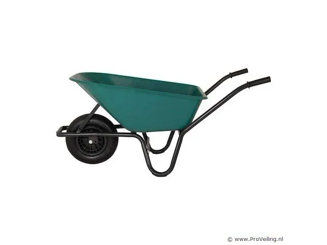 Kruiwagen kunststof groene bak 85 liter hq - afbeelding 3 van  4