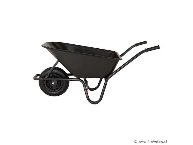 Kruiwagen kunststof zwarte bak 85 liter hq - afbeelding 3 van  4