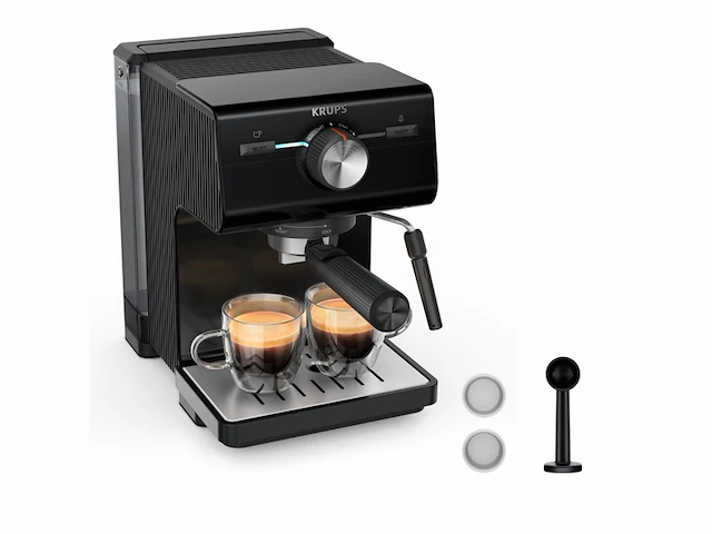 Krups authentic xp381810 compacte semi-automatische espressomachinezwart - afbeelding 1 van  5