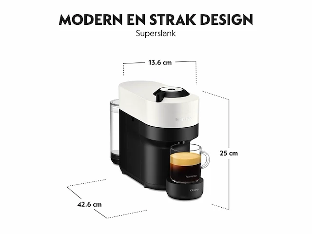 Krups xn9211 vertuo pop coconut capsule koffiezetapparaat wit - afbeelding 3 van  5