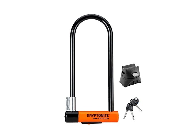 Kryptonite beugelslot evolution high 29,2 cm staal zwart/oranje - afbeelding 1 van  4