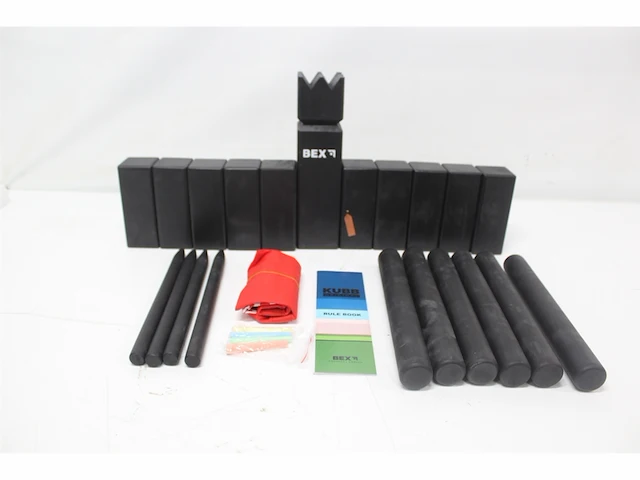 Kubb original spel rubberhout black edition - afbeelding 2 van  3