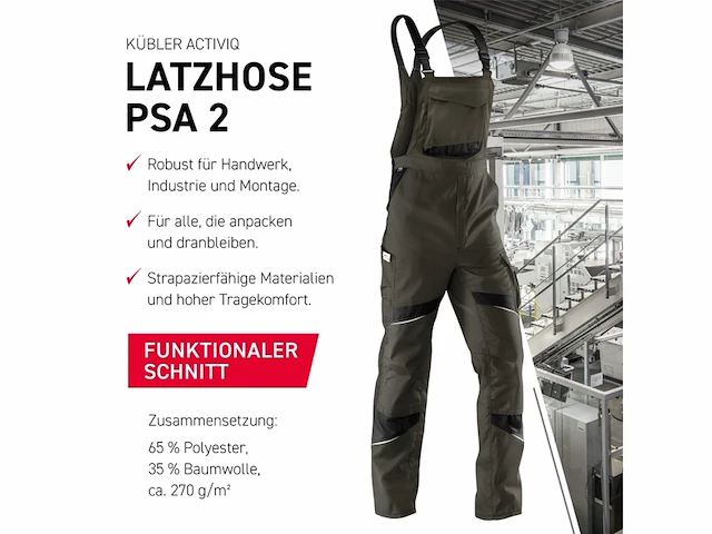 Kübler activiq tuinbroek 3250 maat 48 olijf/zwart - afbeelding 3 van  4