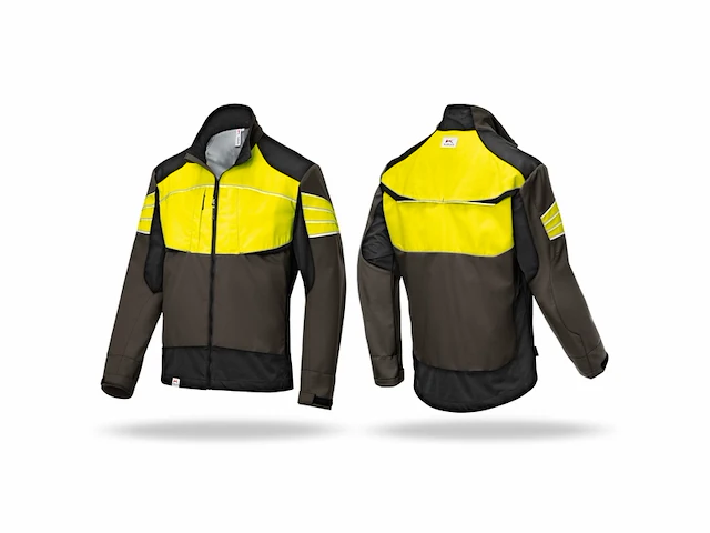 Kübler forest ultrashell jacket olijfgeel stretch & winddicht maat l - afbeelding 3 van  3