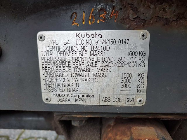 Kubota b4 minitractor met nimos aanhanger - afbeelding 7 van  17