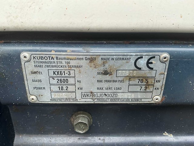 Kubota kx61-3 midigraafmachine (3702 h.!) - afbeelding 42 van  48