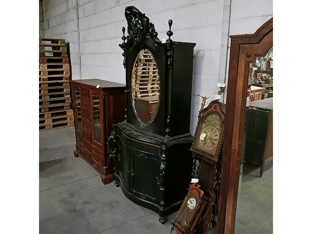 Kuifkast met spiegel, zwart - afbeelding 6 van  18