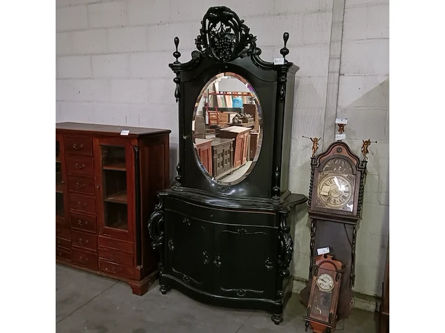 Kuifkast met spiegel, zwart - afbeelding 1 van  18