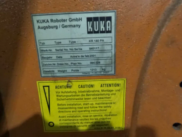 Kuka - 2001 - kr180pa - industriële handlingrobot - afbeelding 5 van  5