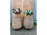 Kunst plant in hoge pot (2x) - afbeelding 2 van  5