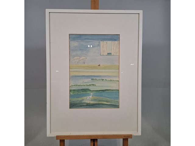 Kunst schilderijen beelden, b.c. roschlau, horizontaal landschap 4 - afbeelding 1 van  7