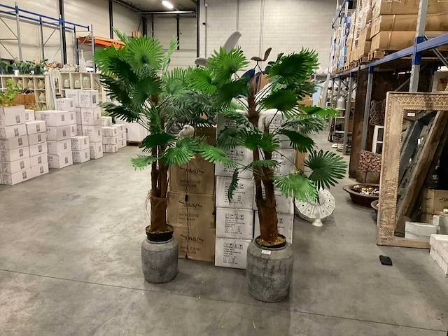 Kunstlanten met pot (2x) - afbeelding 1 van  2