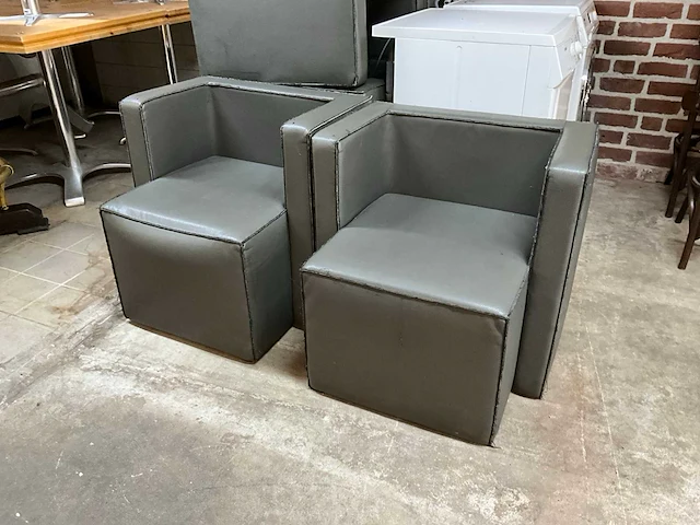 Kunstlederen bankje (6x) - afbeelding 1 van  5