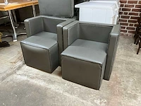 Kunstlederen bankje (6x) - afbeelding 1 van  5