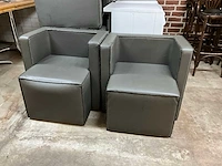 Kunstlederen bankje (6x) - afbeelding 2 van  5