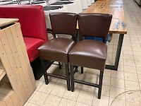 Kunstlederen halfhoge barkrukken (2x) - afbeelding 1 van  5