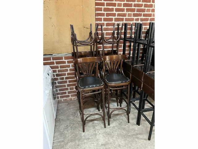 Kunstlederen thonet barkrukken (6x) - afbeelding 2 van  7